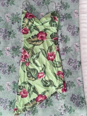 Vintage City Triangles Y2K Tropical Vacation Winx Fairy Style Midi Dress 💚💗